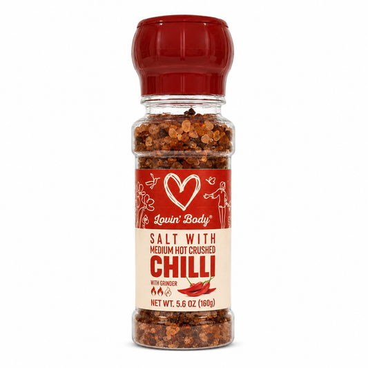 Lovin' Body Himalayan Pink Salt with Medium Hot Crushed Chilli – Grinder, 160 g