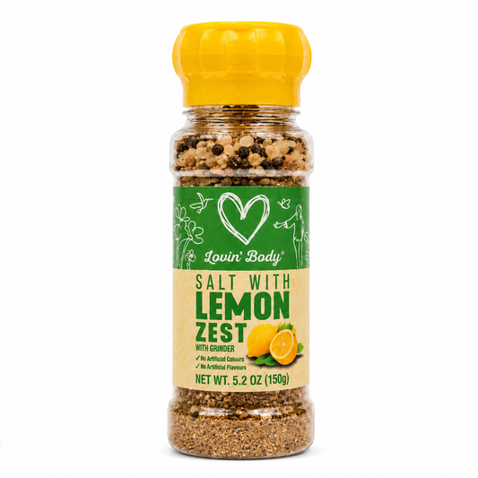 Lovin' Body Himalayan Pink Salt with Lemon Zest – Grinder, 150 g