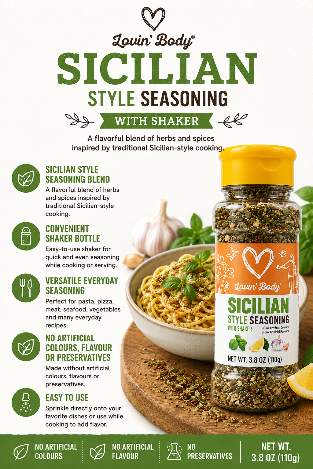 Lovin' Body Sicilian Seasoning – 110 g