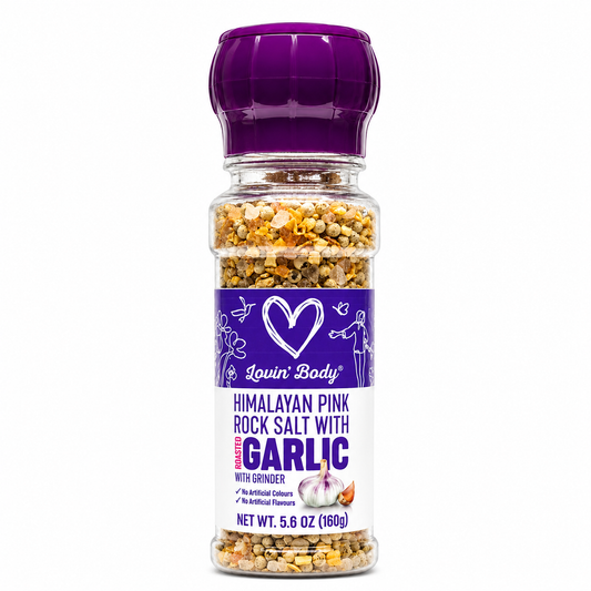 Lovin' Body Himalayan Pink Salt with Roasted Garlic – Grinder, 160 g