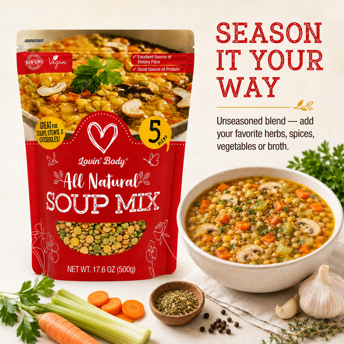 Lovin' Body Five Blend Soup Mix – 500 g