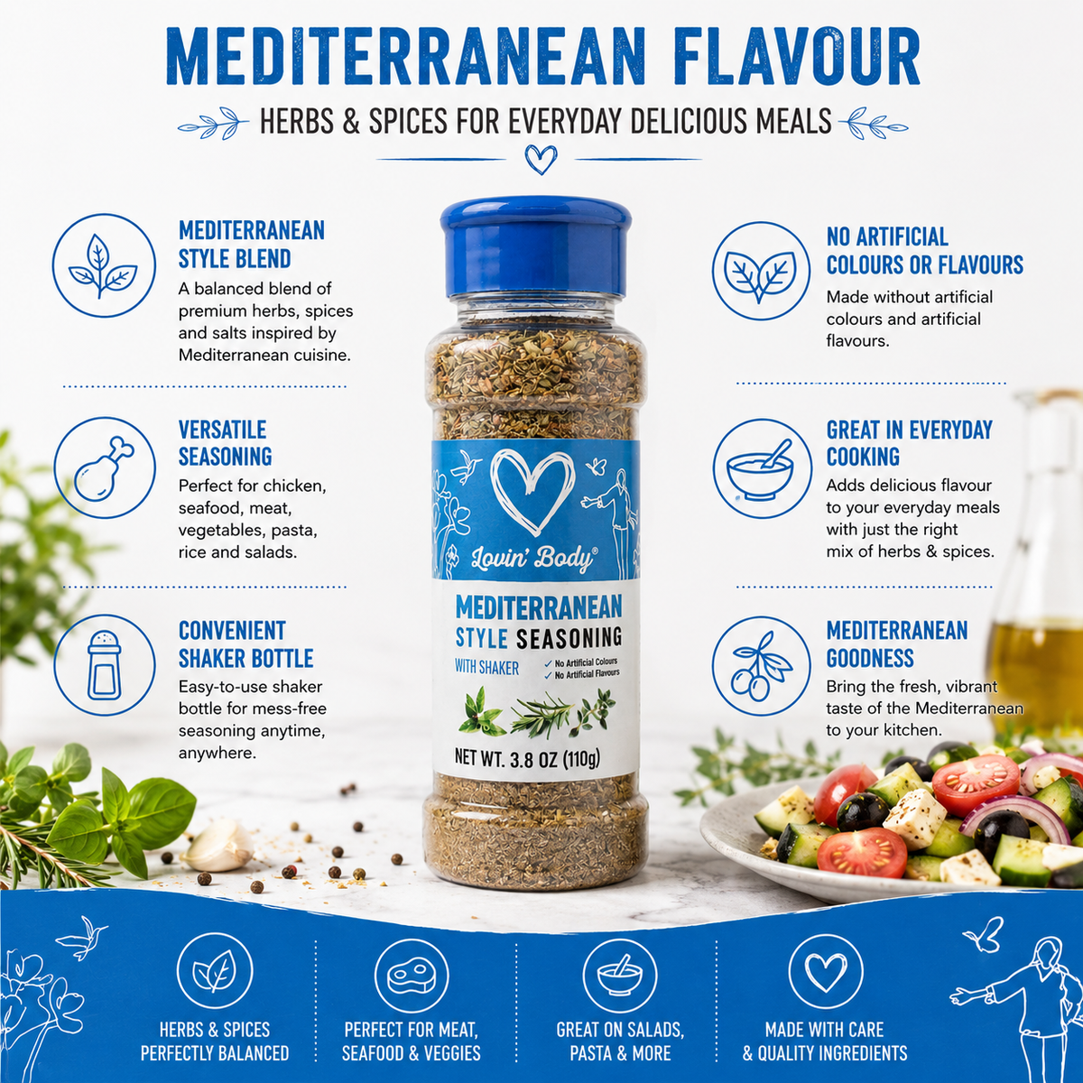 Lovin' Body Mediterranean Seasoning – 110 g