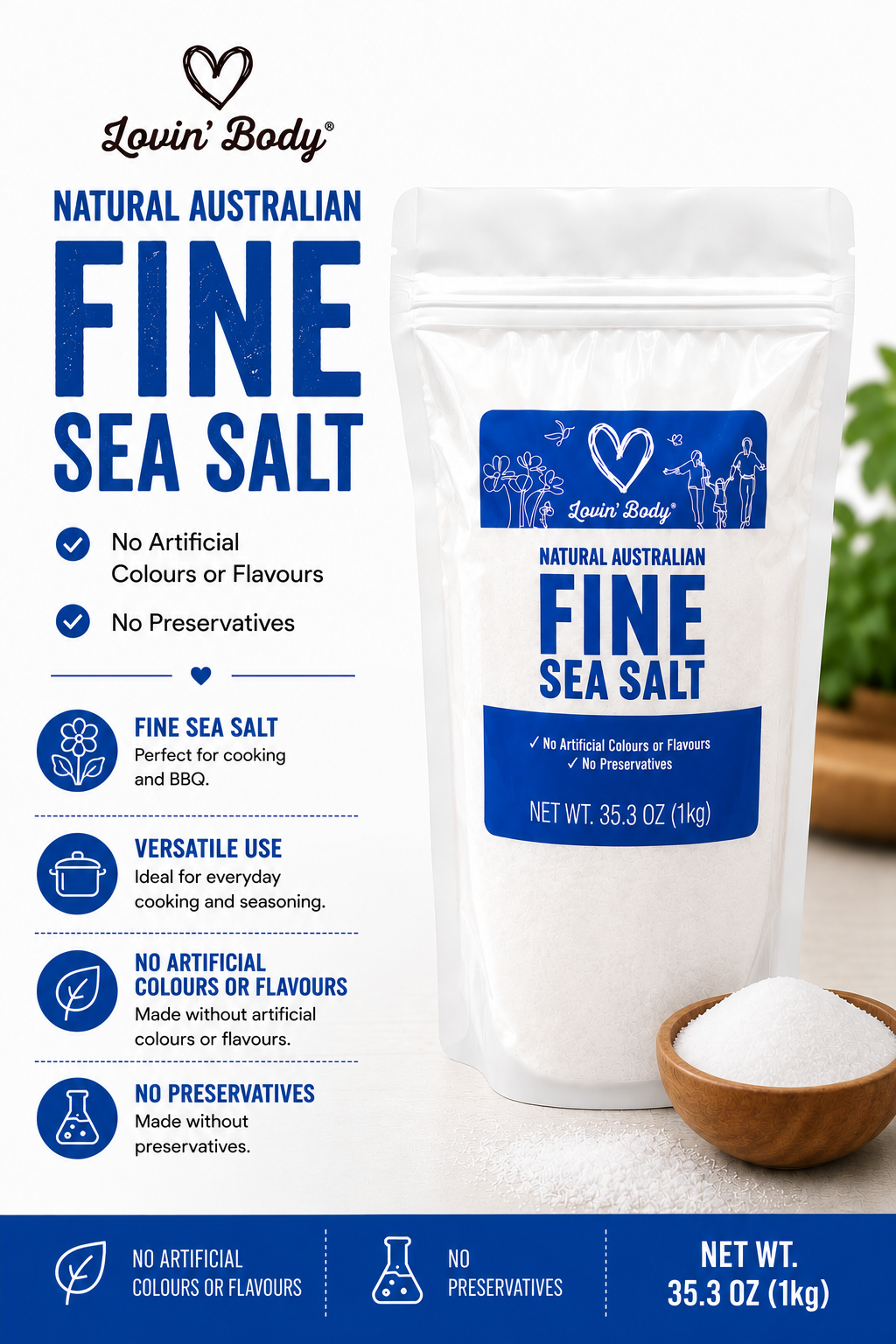 Lovin' Body Australian Fine Sea Salt – 1 kg