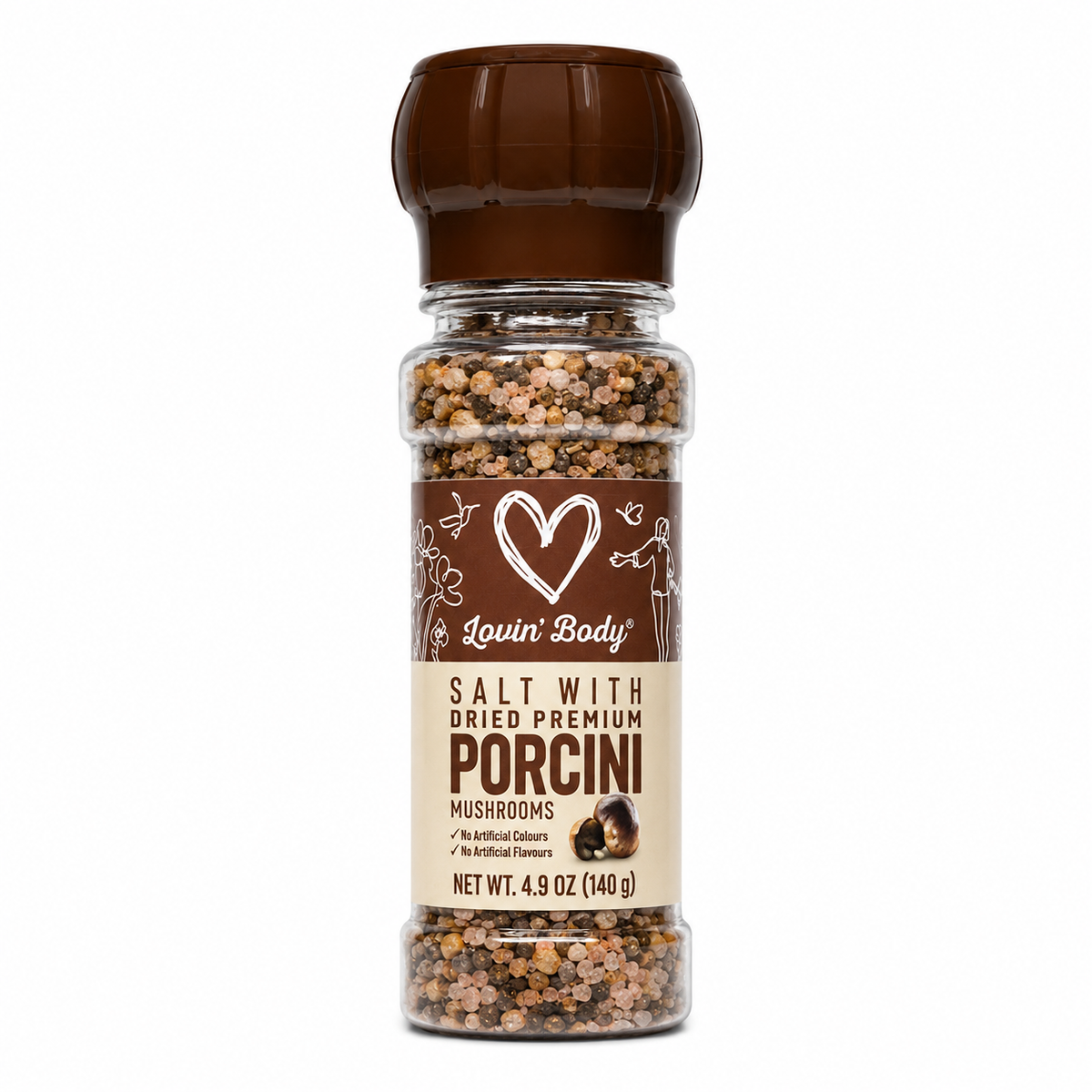 Lovin' Body Porcini Mushroom Salt – Grinder, 140 g
